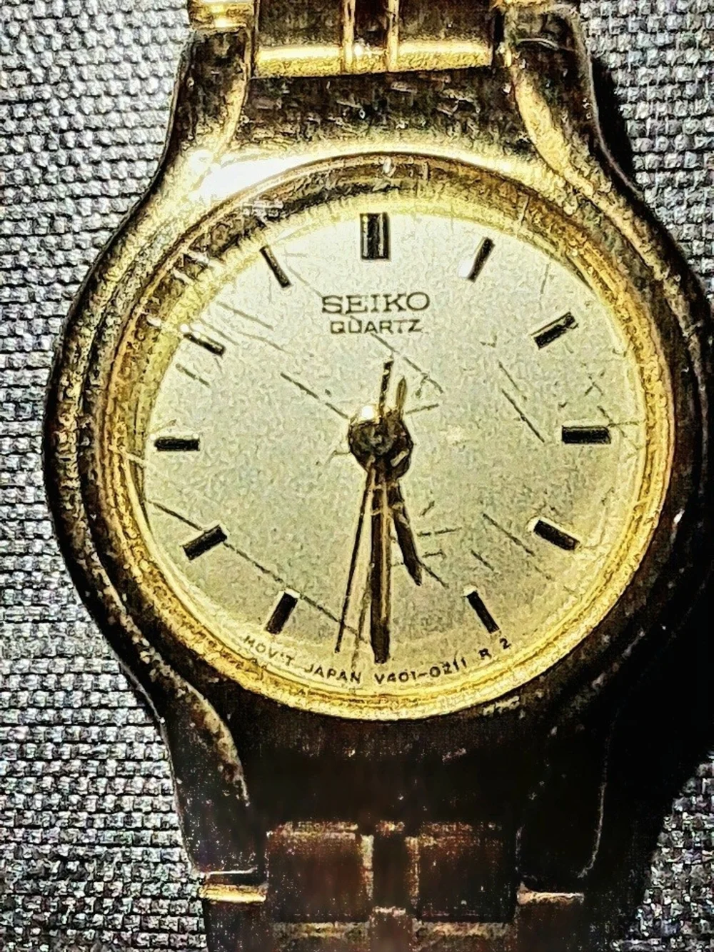 *Vintage*Seiko Gold Tone Ladies'Watch with White Dial